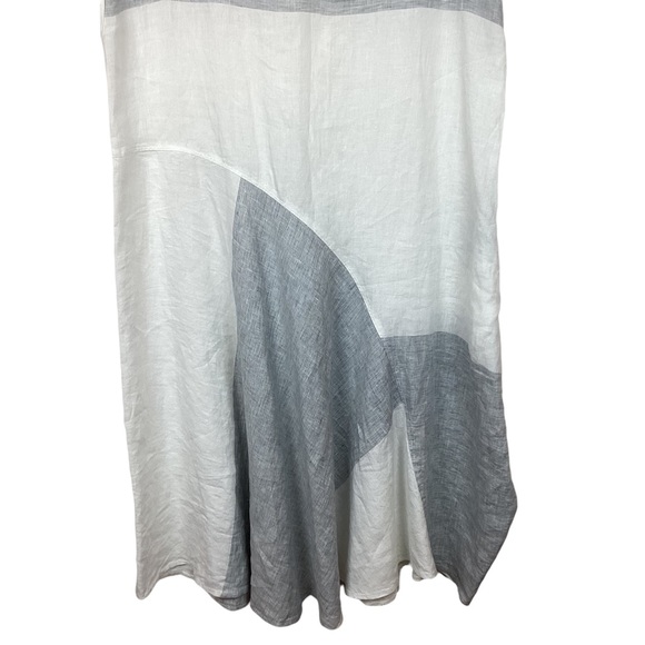OSKA Linen Midi Dress White Gray #510 - Picture 5 of 8